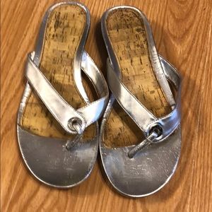 Silver Ralph Lauren flip flops